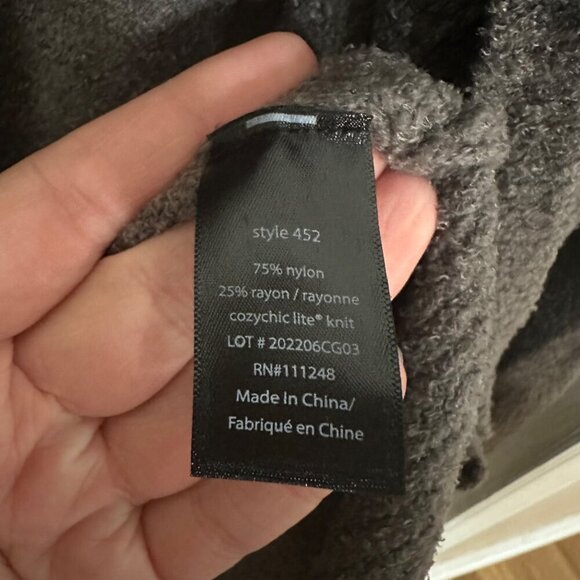 Barefoot Dreams CozyChic Lite Circle Cardi Open Cardigan Sweater Gray Size XS/S - Picture 4 of 5